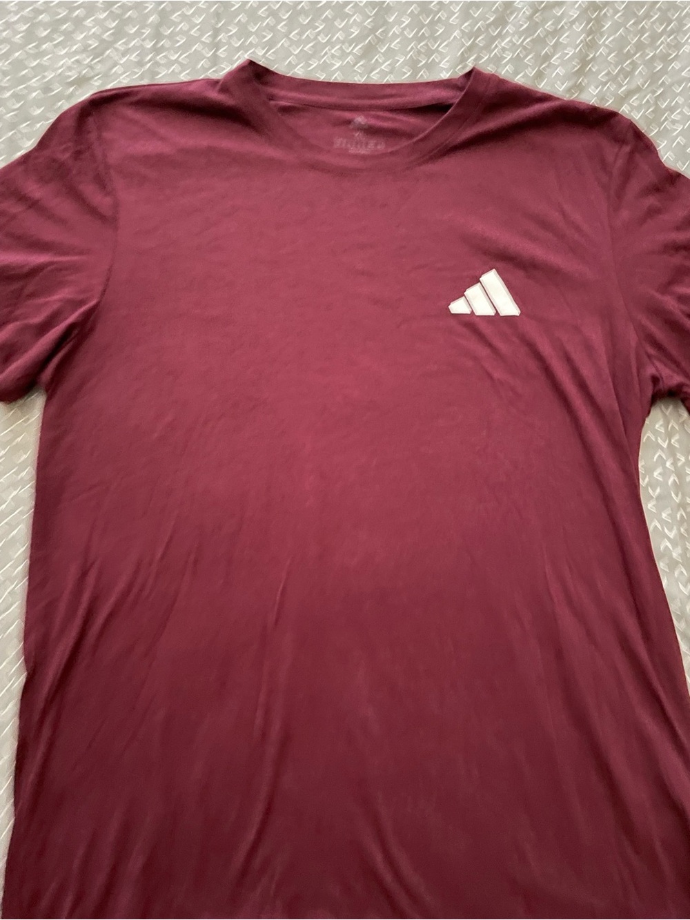 adidas Men's Burgundy Crewneck Tee with White Logo